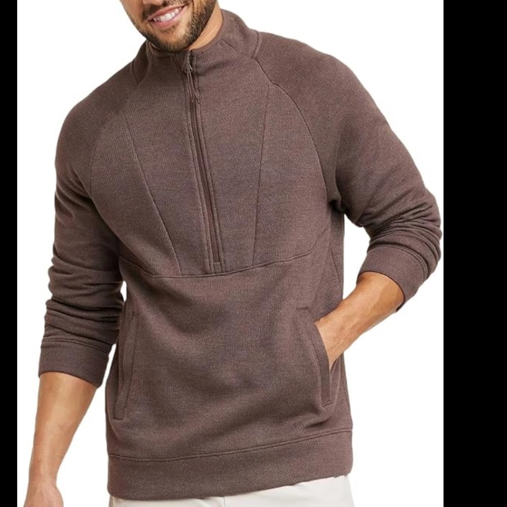 All in Motion Men's Half-Zip Pullover Sweater - Brown